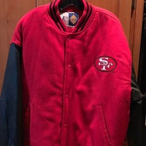 San Francisco 49ers Leather Letterman Jacket